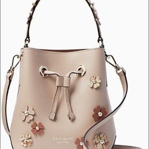 Kate Spade Eva Pearl Flower Cutout Bucket Bag NWT